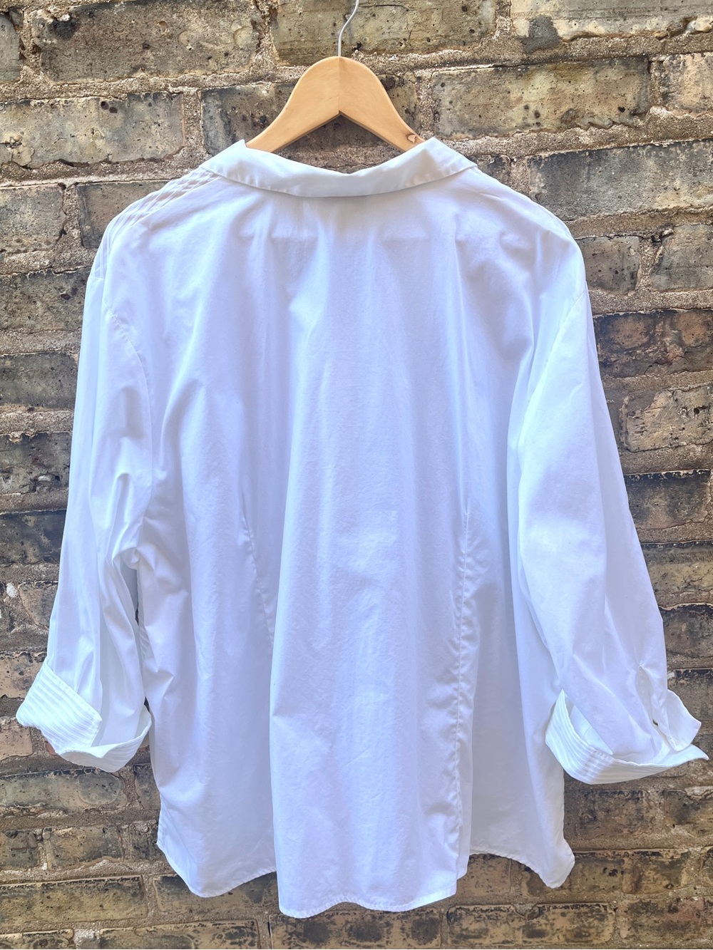 Talbots Textured 100% Cotton Button Down Blouse White Size 22W - Picture 7 of 9
